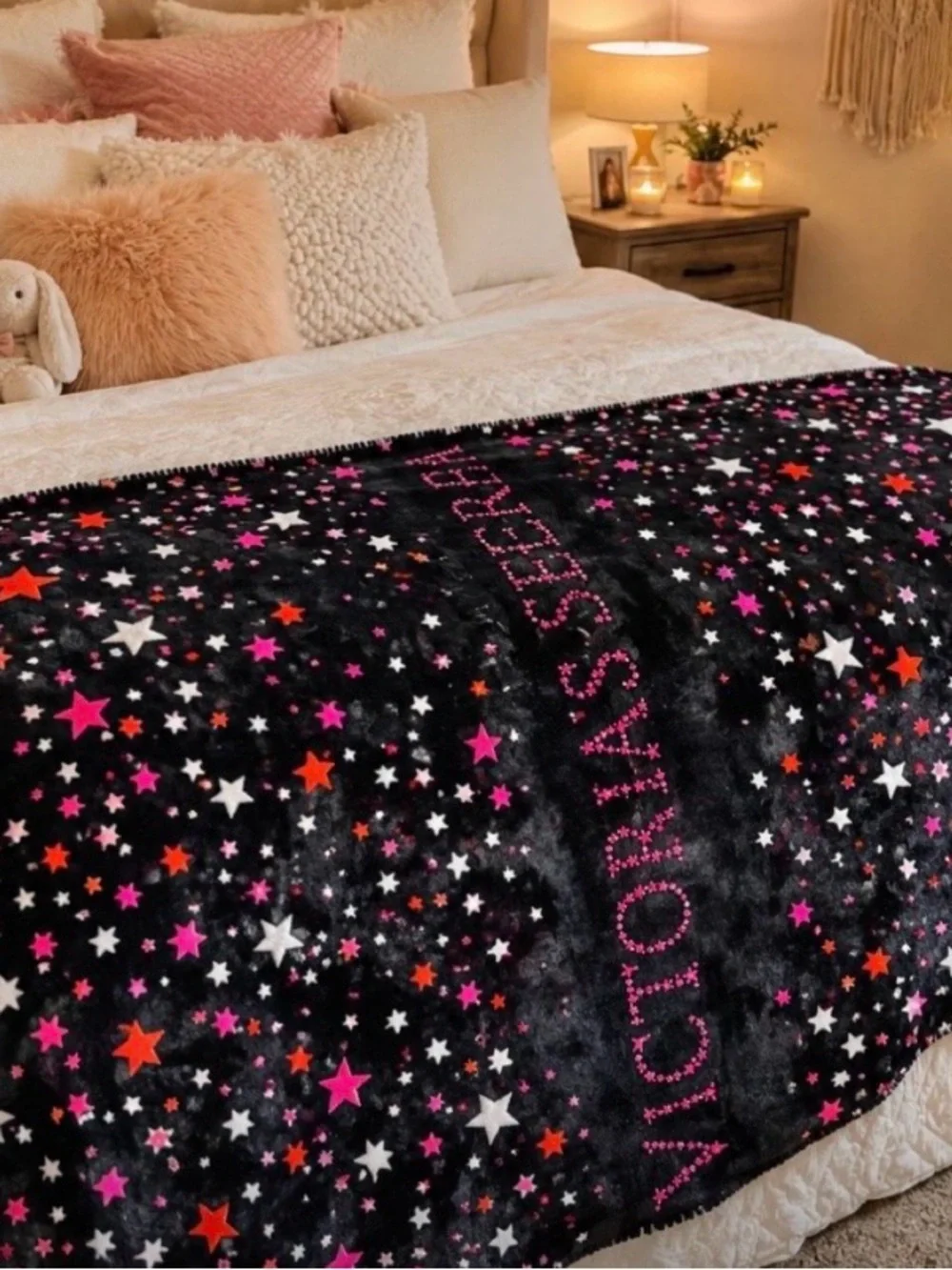 Victoria's Secret 2018 Limited holiday Sherpa Blanket stars throw blanket